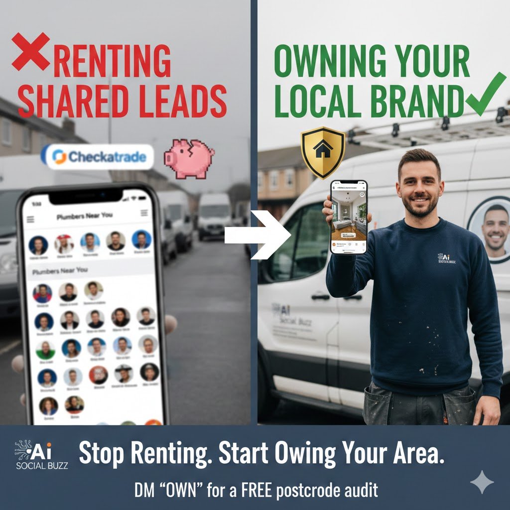 tradesman checking exclusive leads on tablet